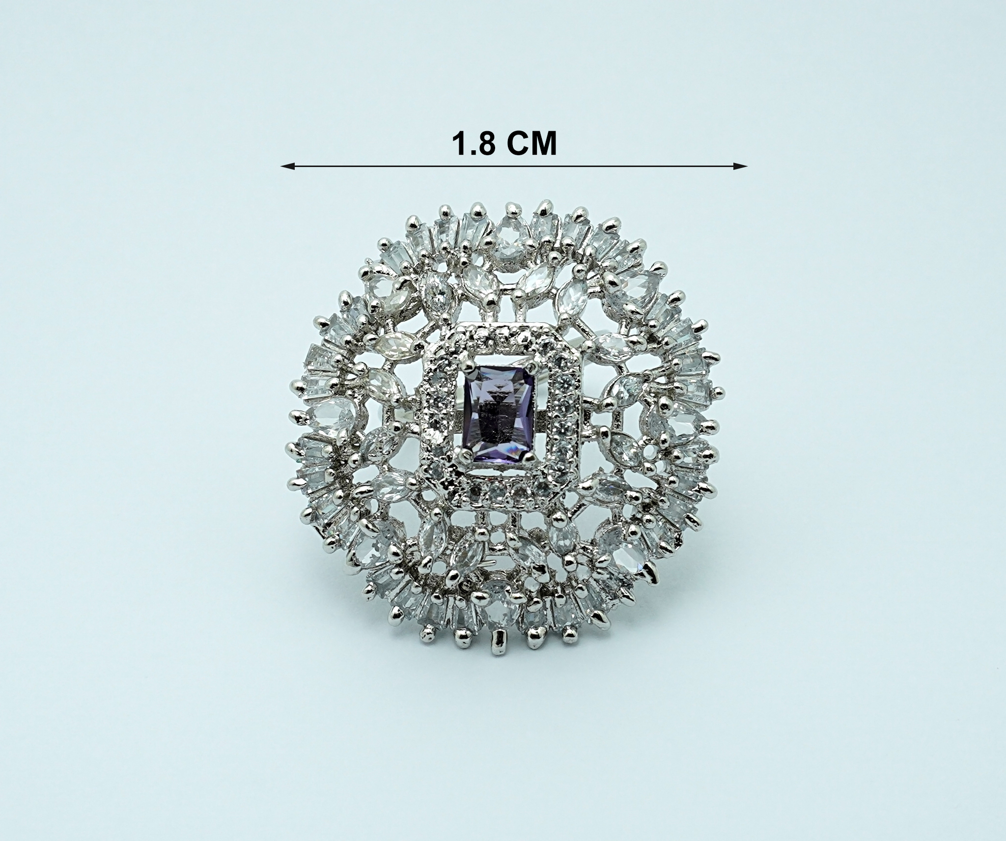 Purple Stone American Diamond Ring - Image 4