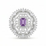 Purple Stone American Diamond Ring