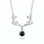 Elegant American Diamond Antler Pendant