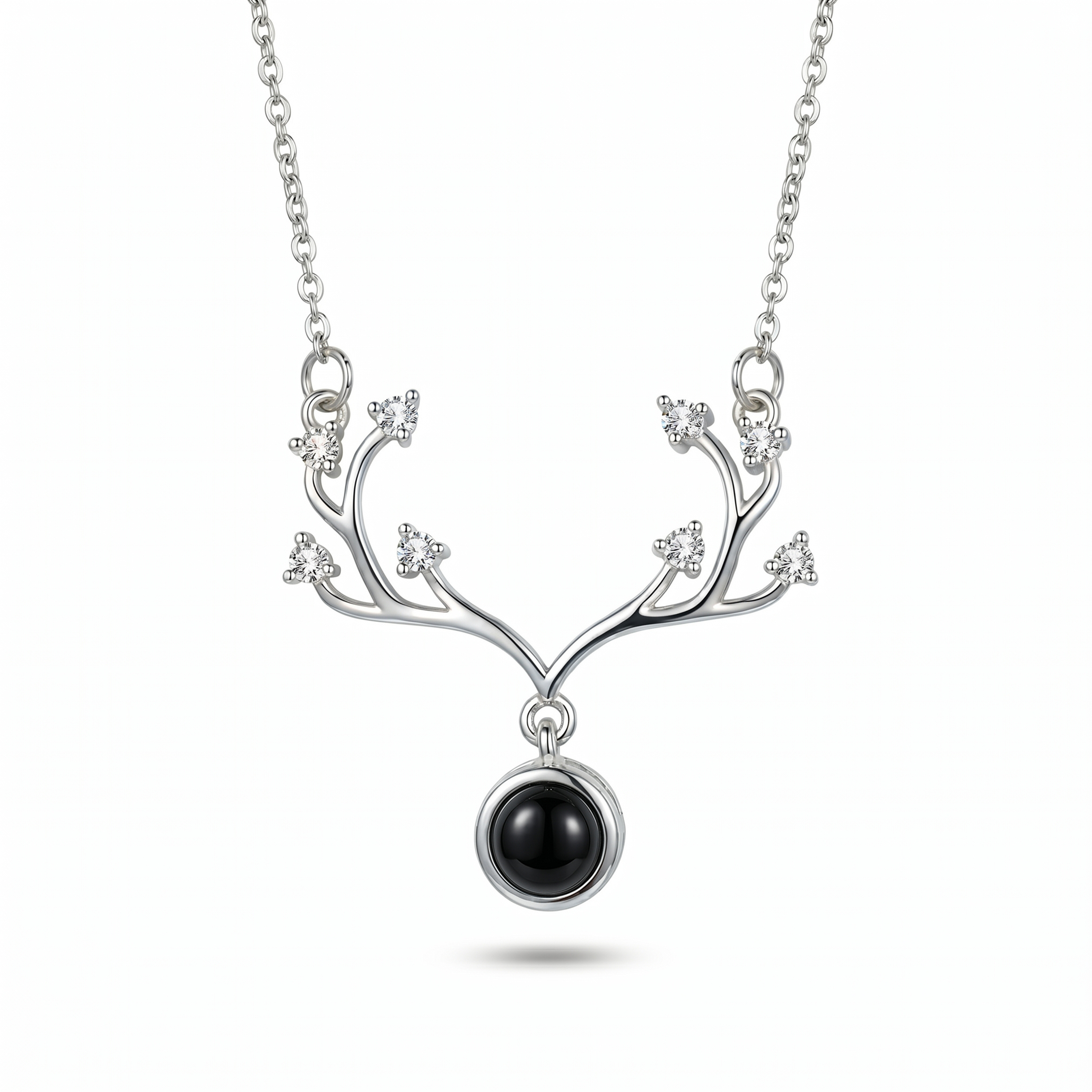 Elegant American Diamond Antler Pendant
