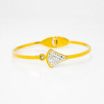 Elegant Anti Tarnish Crystal Studded Abstract Bracelet with Minimal Design