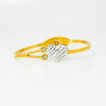 Elegant Anti Tarnish Crystal Heart Bracelet with Minimal Open Design