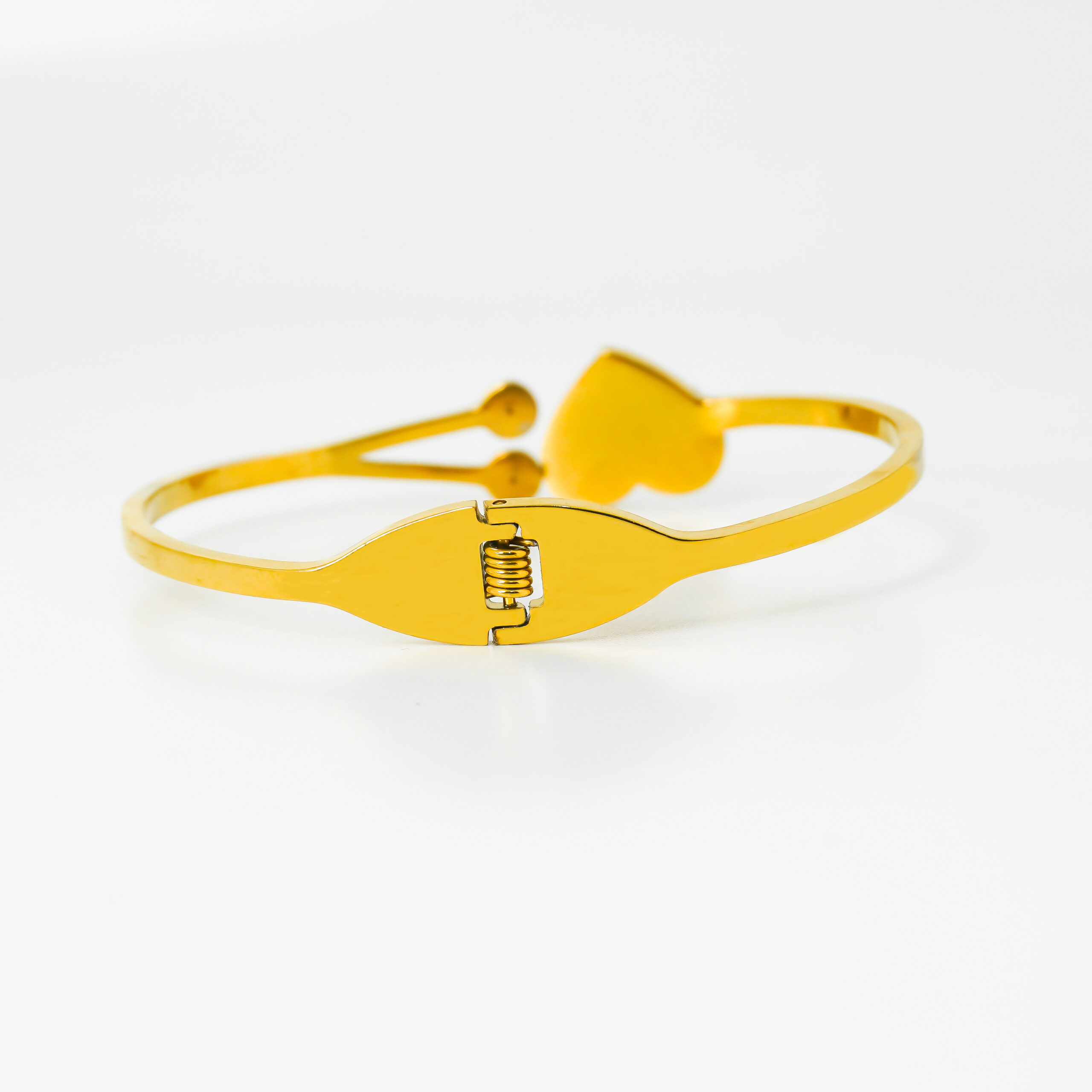 Elegant Anti Tarnish Crystal Heart Bracelet with Minimal Open Design - Image 2