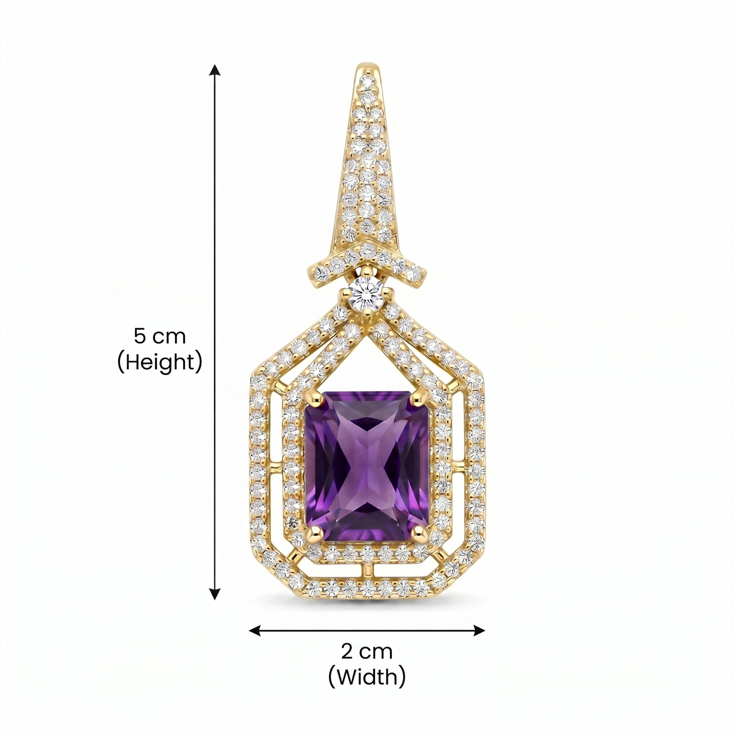 American Diamond Purple Stone Drop Earrings for Women