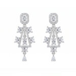American Diamond Drop Earrings for Women | Silver Tone Crystal Designer Danglers | Elegant Party & Wedding Wear Jewelry