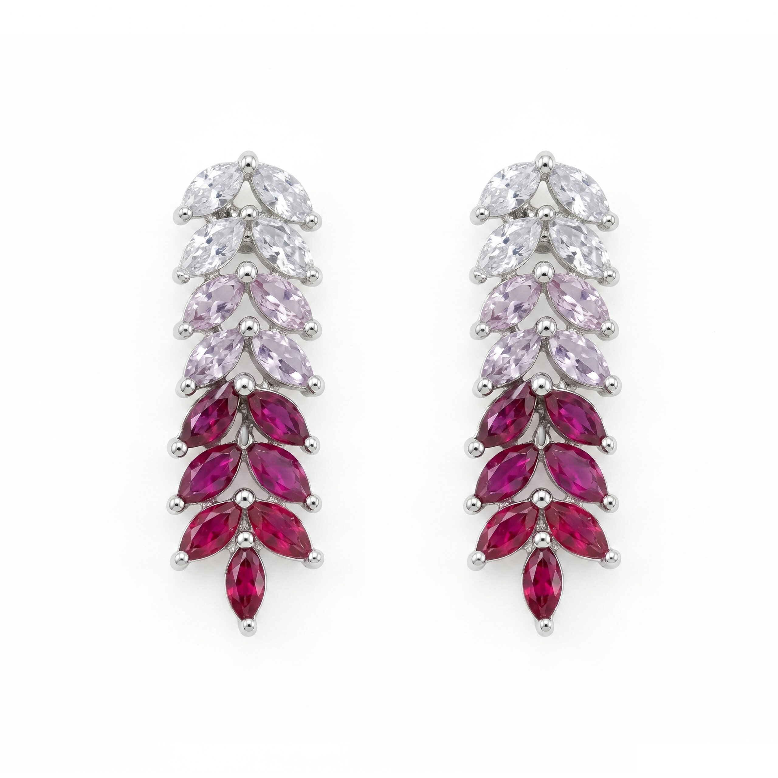 American Diamond Multicolor Drop Earrings for Women | Silver Tone Crystal Designer Danglers | Party & Wedding Wear Jewelry