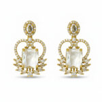 Elegant American Diamond Drop Earring for Women | White Stone Designer Earring | Gold & Silver Finish Party Wear Jewelry | Lightweight Fashion Earrings