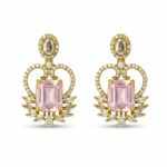Elegant Pink Stone American Diamond Earrings for Women | Gold Plated Designer Drop Earrings | Luxury Party Wear & Wedding Jewelry