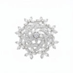 Luxury Snowflake American Diamond Statement Ring for Women | Silver Tone Crystal Cocktail Ring | Elegant Party & Wedding Jewelry